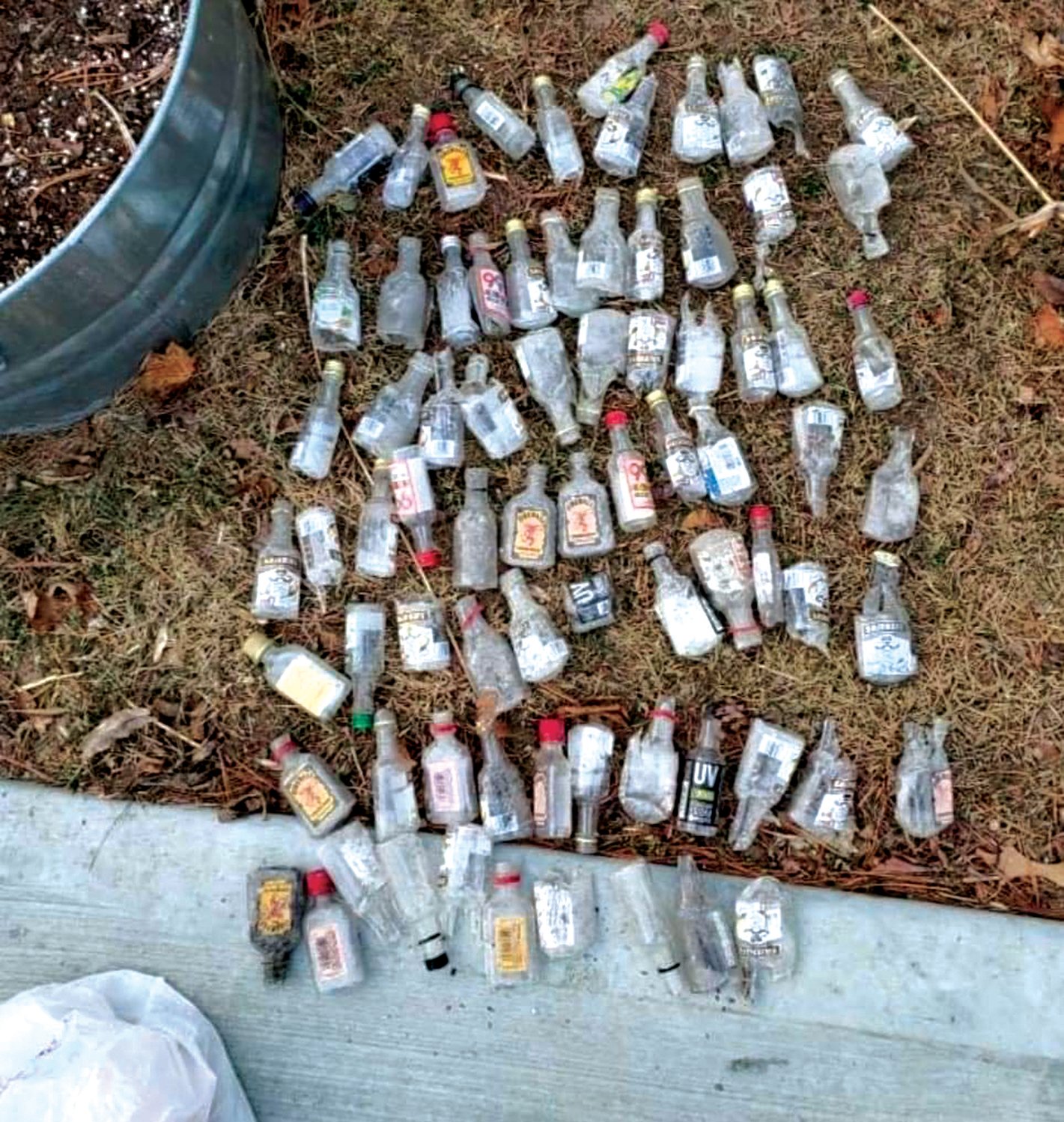 NIP HUNT: Recently the Pick Up Warwick Group helped to pick up 1,517 miniature alcohol bottles known as nips across Warwick in 11 days. The group decided to focus on picking up nips during the time period after Rep. David Bennett introduced legislation that would ban them in Rhode Island.